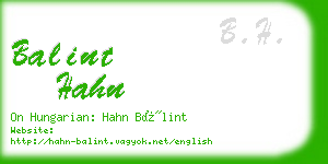 balint hahn business card